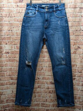 KanCan Dark Wash Distressed High-Rise Jeans Size 9/28